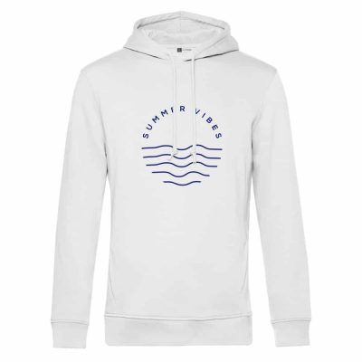 mocean Classy Summervibes Unisex Hoodie in weiss/blau