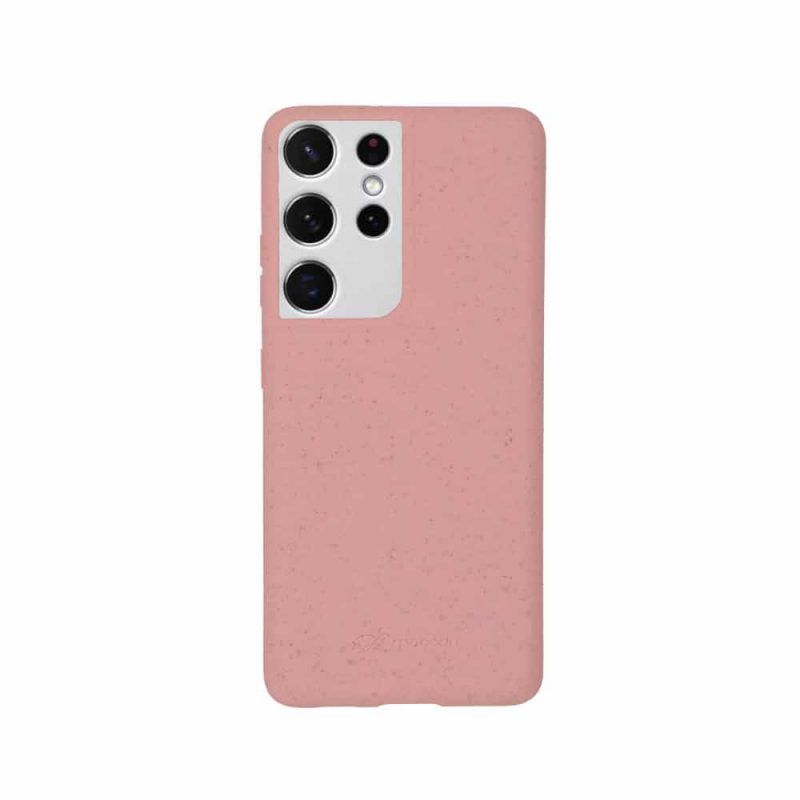 Kompostierbare Handyhülle Samsung S21 Ultra 5G in pink Rückansicht