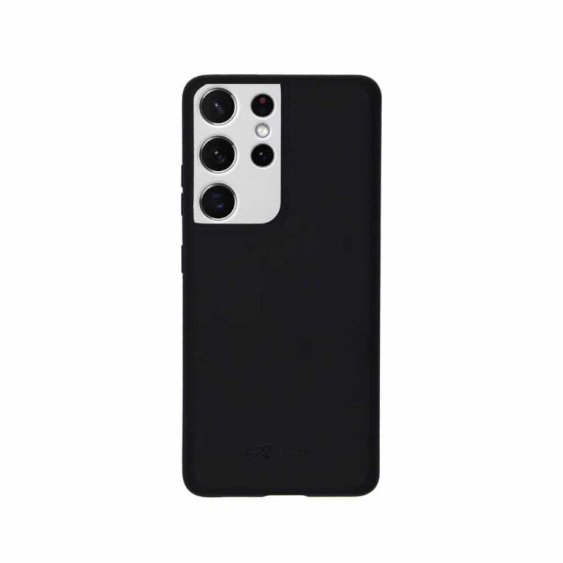 Kompostierbare Handyhülle Samsung S21 Ultra 5G in schwarz Rückansicht