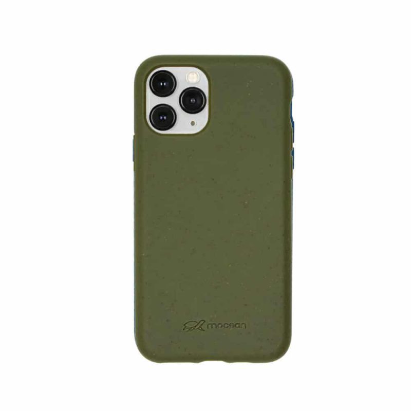 Kompostierbare Handyhülle iPhone 11 Pro Max in olivgrün Rückansicht