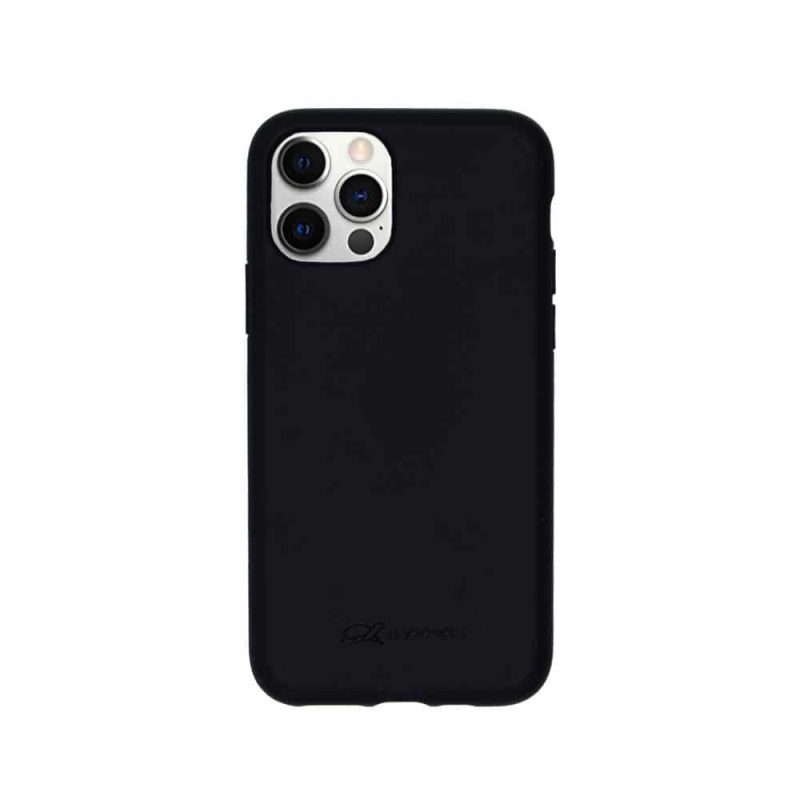 Kompostierbare Handyhülle iPhone 12 Pro Max in schwarz Rückansicht