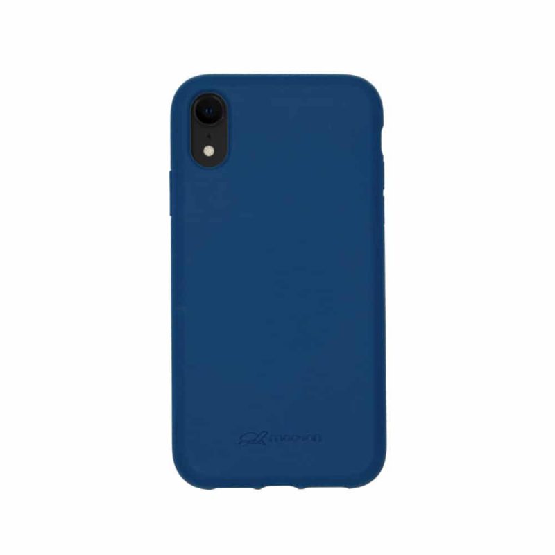 Kompostierbare Handyhülle iPhone XR in blau Rückansicht