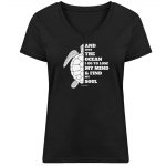 And into the Ocean – Damen Bio V T-Shirt -black