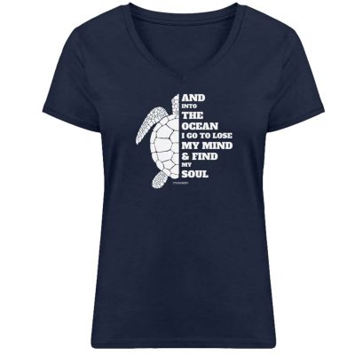 And into the Ocean - Damen Bio V T-Shirt - french navy