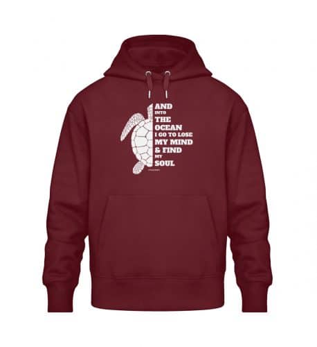 And into the Ocean - Relaxed Bio Hoodie - burgundy