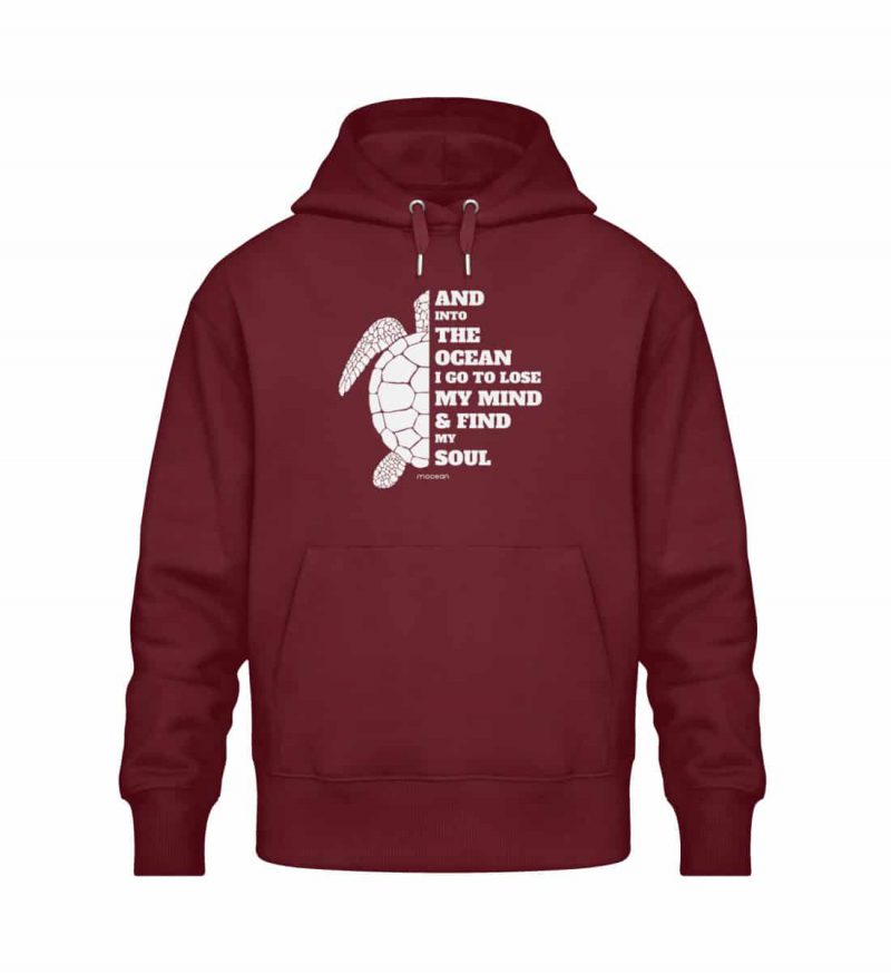And into the Ocean - Relaxed Bio Hoodie - burgundy