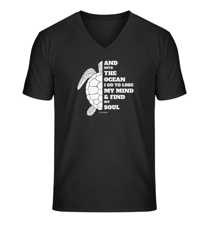 And into the Ocean - Unisex Bio V T-Shirt - black
