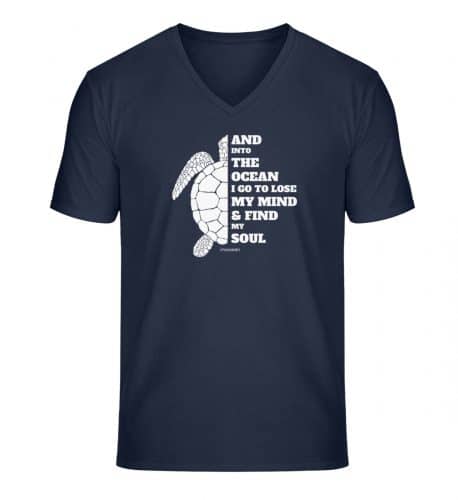 And into the Ocean - Unisex Bio V T-Shirt - french navy