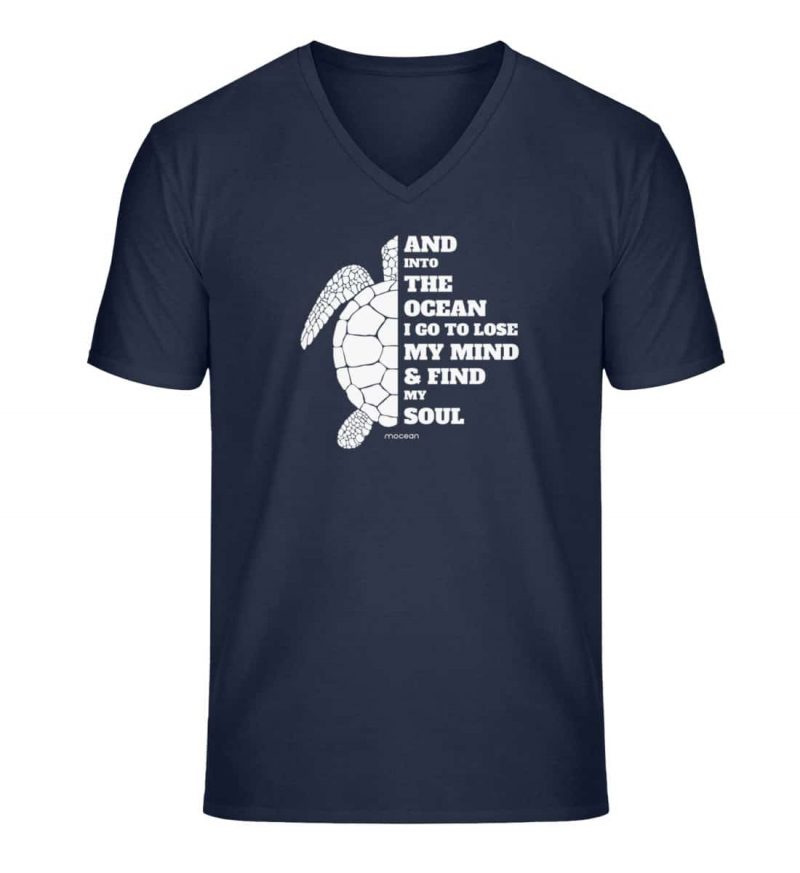 And into the Ocean - Unisex Bio V T-Shirt - french navy