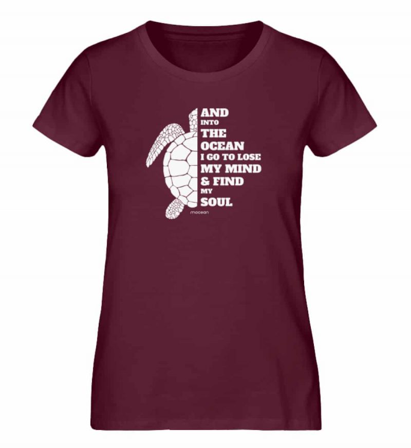 And into the Ocean - Damen Premium Bio T-Shirt - burgundy