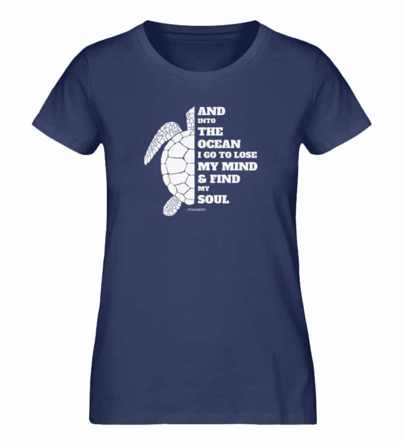 And into the Ocean - Damen Premium Bio T-Shirt - french navy