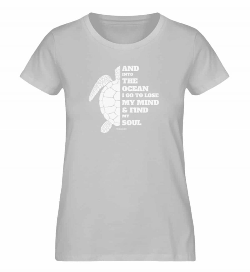 And into the Ocean - Damen Premium Bio T-Shirt - heather grey