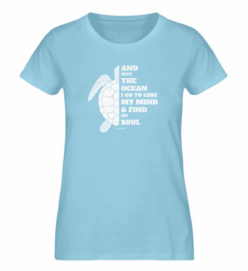 And into the Ocean - Damen Premium Bio T-Shirt - sky blue