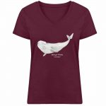 Beluga – Damen Bio V T-Shirt – burgundy