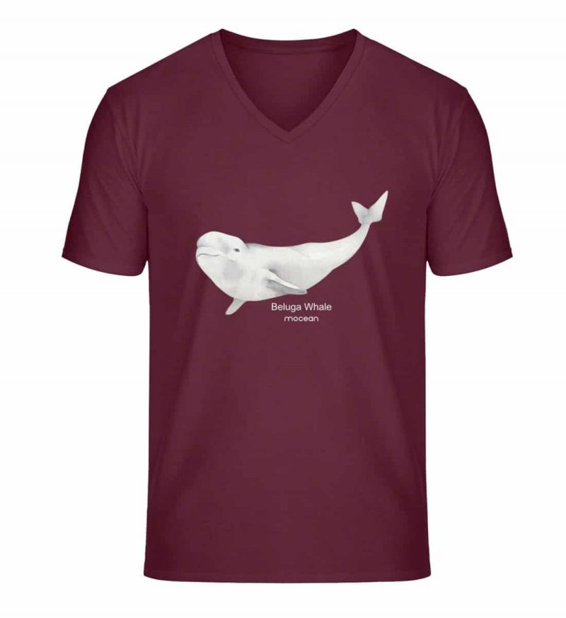 Beluga - Unisex Bio V T-Shirt - burgundy