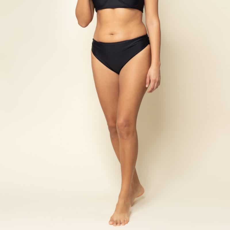 Bikini Hose gerafft in black