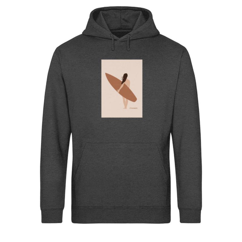Boho Surfgirl - Light Unisex Bio Hoodie - dark heathergrey