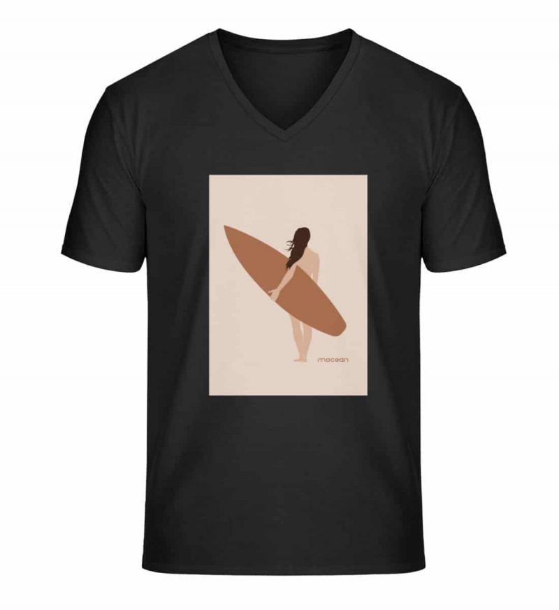 Boho Beachgirl - Unisex Bio V T-Shirt - black