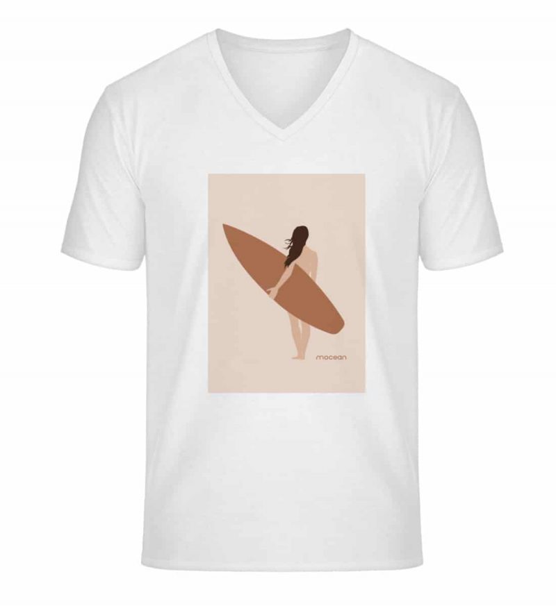 Boho Beachgirl - Unisex Bio V T-Shirt - white