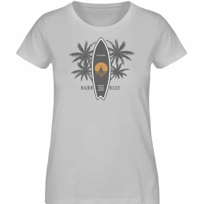 Burn to Ride - Damen Premium Bio T-Shirt - heather grey