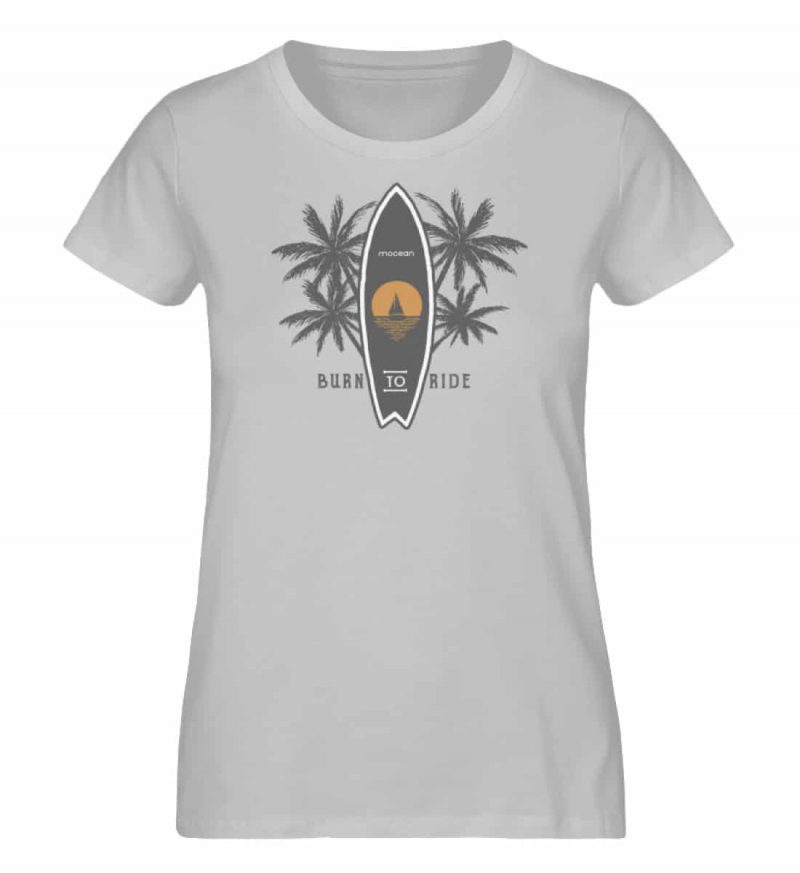 Burn to Ride - Damen Premium Bio T-Shirt - heather grey