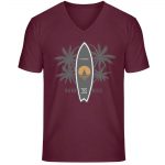 Burn to Ride – Unisex Bio V T-Shirt – burgundy