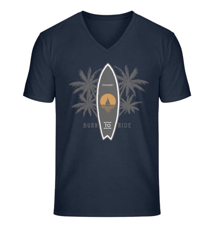 Burn to Ride - Unisex Bio V T-Shirt - french navy