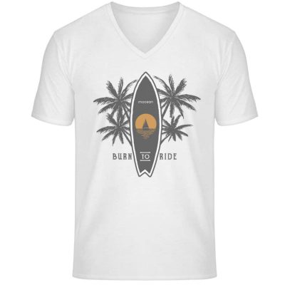 Burn to Ride - Unisex Bio V T-Shirt - white