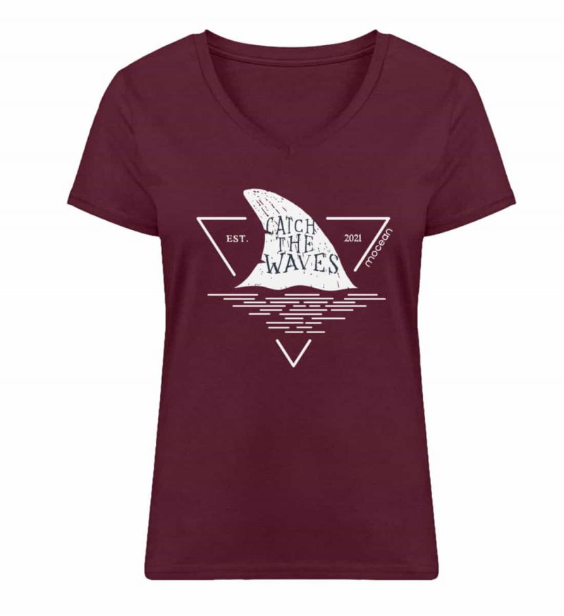 Catch - Damen Bio V T-Shirt - burgundy