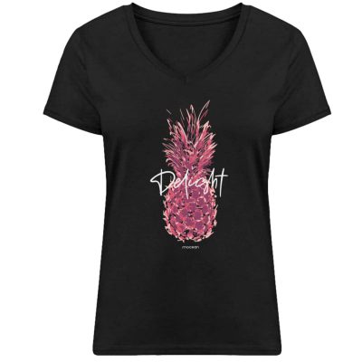 Delight - Damen Bio V T-Shirt - black