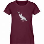 Dolphin – Damen Premium Bio T-Shirt – burgundy