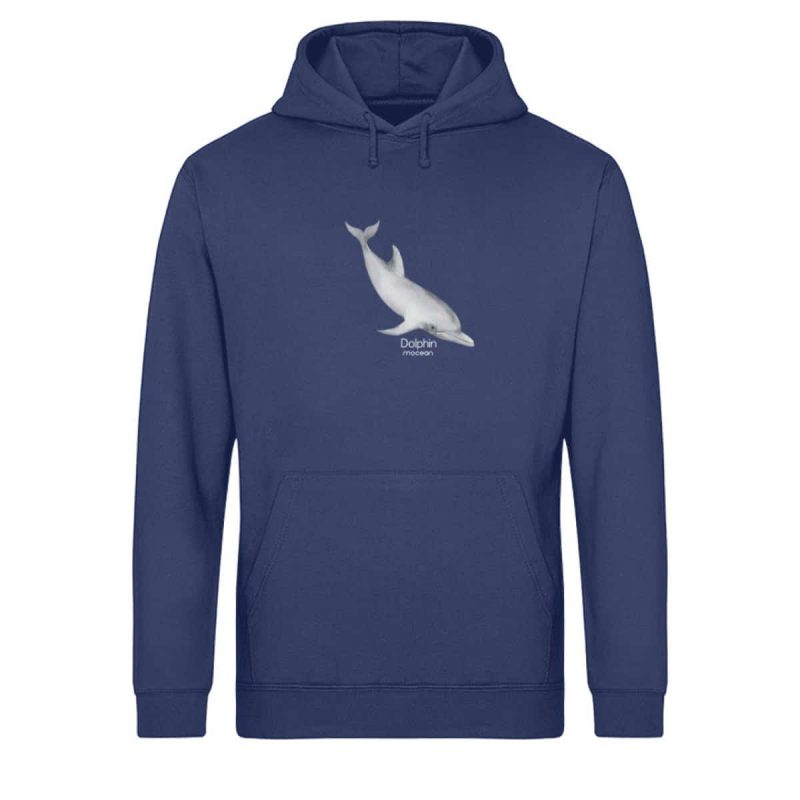 Dolphin - Light Unisex Bio Hoodie - navy blue