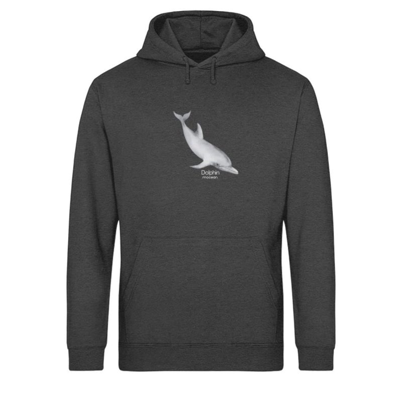 Dolphin - Light Unisex Bio Hoodie - dark heathergrey