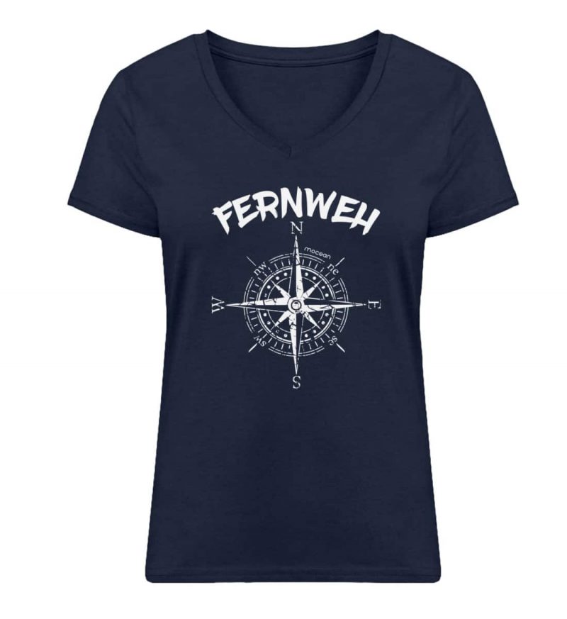 Fernweh - Damen Bio V T-Shirt - french navy