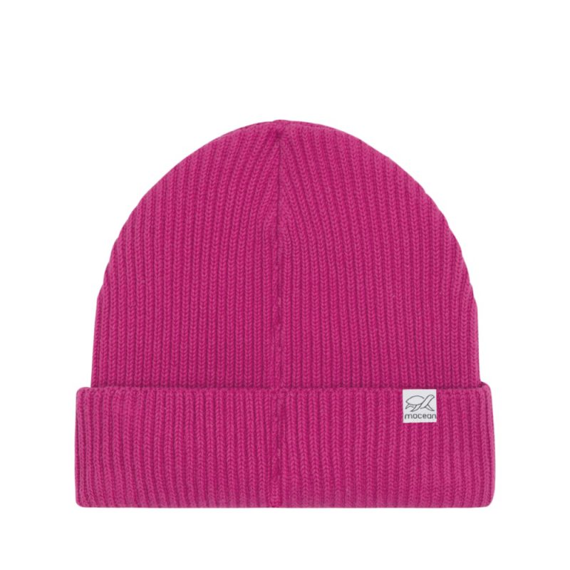 Fisherman- Organic Beanie Hinteransicht in orchidee
