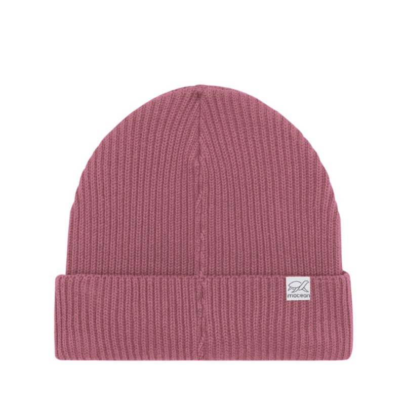 Fisherman- Organic Beanie Hinteransicht in altrosa