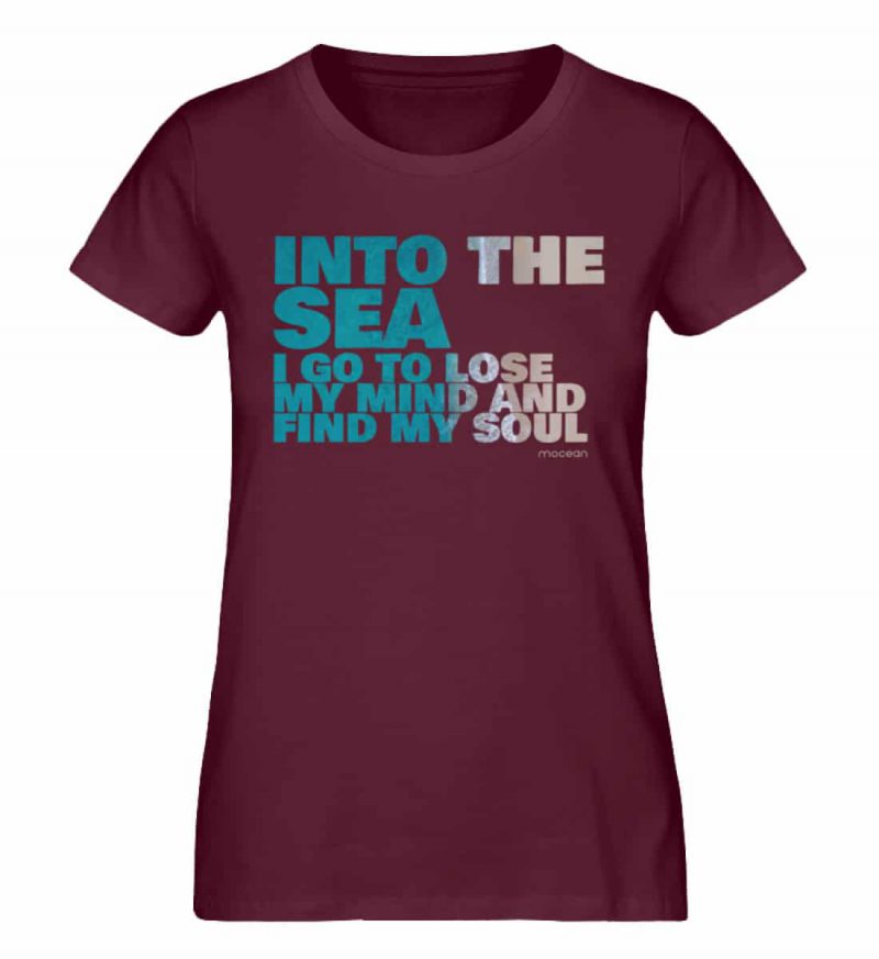 Into the Sea - Damen Premium Bio T-Shirt - burgundy