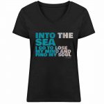 Into the Sea – Damen Bio V T-Shirt – black