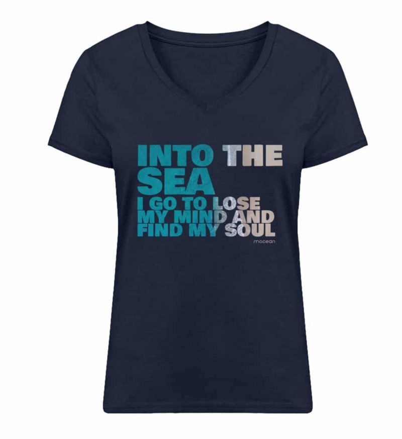 Into the Sea - Damen Bio V T-Shirt - french navy