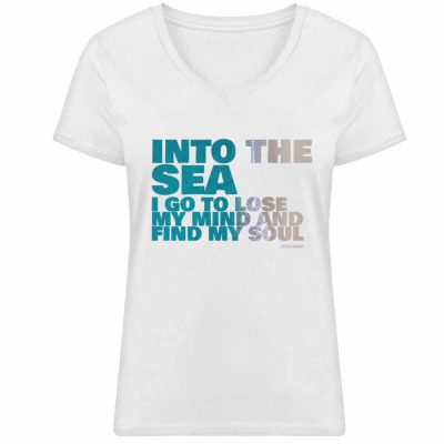 Into the Sea - Damen Bio V T-Shirt - white