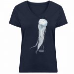 Jelly Fish – Damen Bio V T-Shirt – french navy