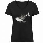 Killer Whale – Damen Bio V T-Shirt – black
