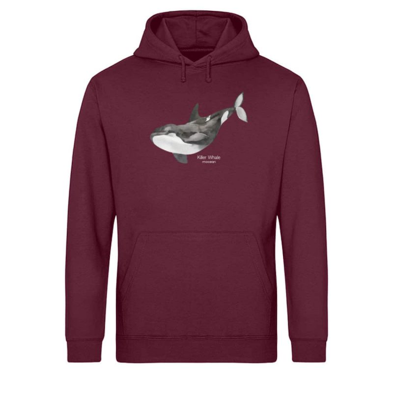 Killer Whale - Light Unisex Bio Hoodie - burgundy