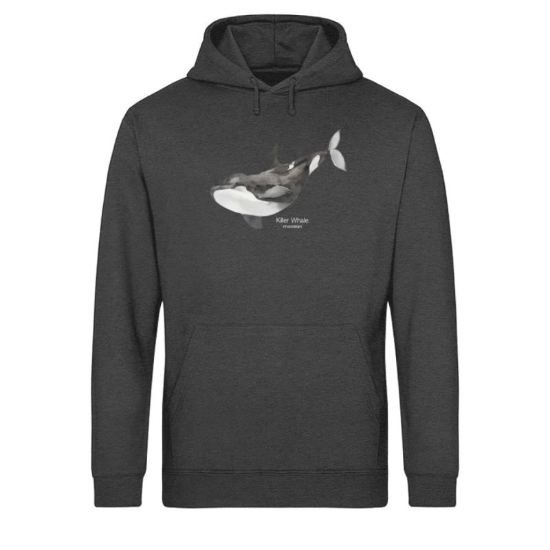 Killer Whale - Light Unisex Bio Hoodie - dark heathergrey