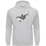 Killer Whale – Premium Unisex Bio Hoodie – heathergrey