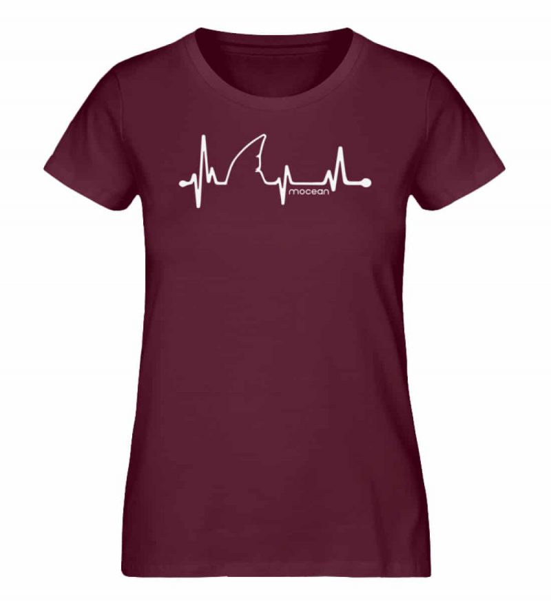 Love Shark - Damen Premium Bio T-Shirt - burgundy