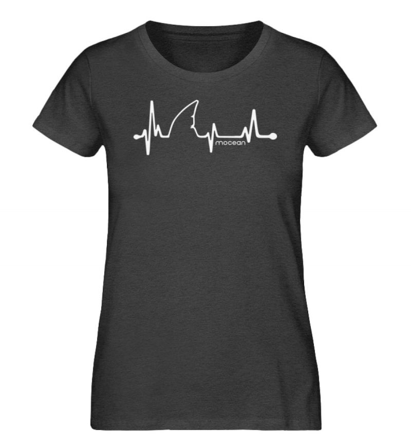 Love Shark - Damen Premium Bio T-Shirt - dark heather grey