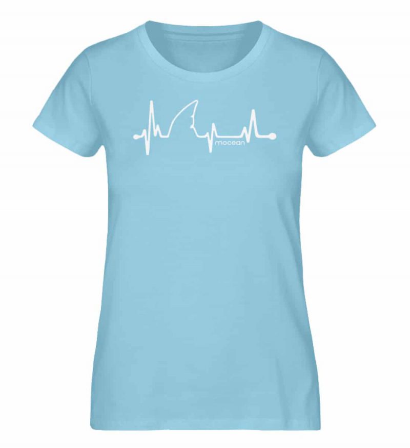 Love Shark - Damen Premium Bio T-Shirt - sky blue