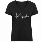 Love Shark – Damen Bio V T-Shirt – black