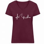 Love Shark – Damen Bio V T-Shirt – burgundy